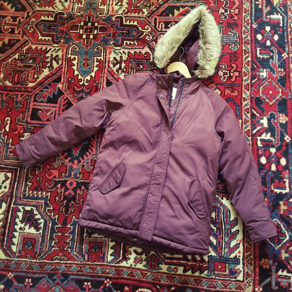 Old Navy – Utility Jacket Faux Fur Hood – Dark Sepia - Small - Picture 1 of 8